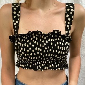 Ruffled dotted billabong tank top